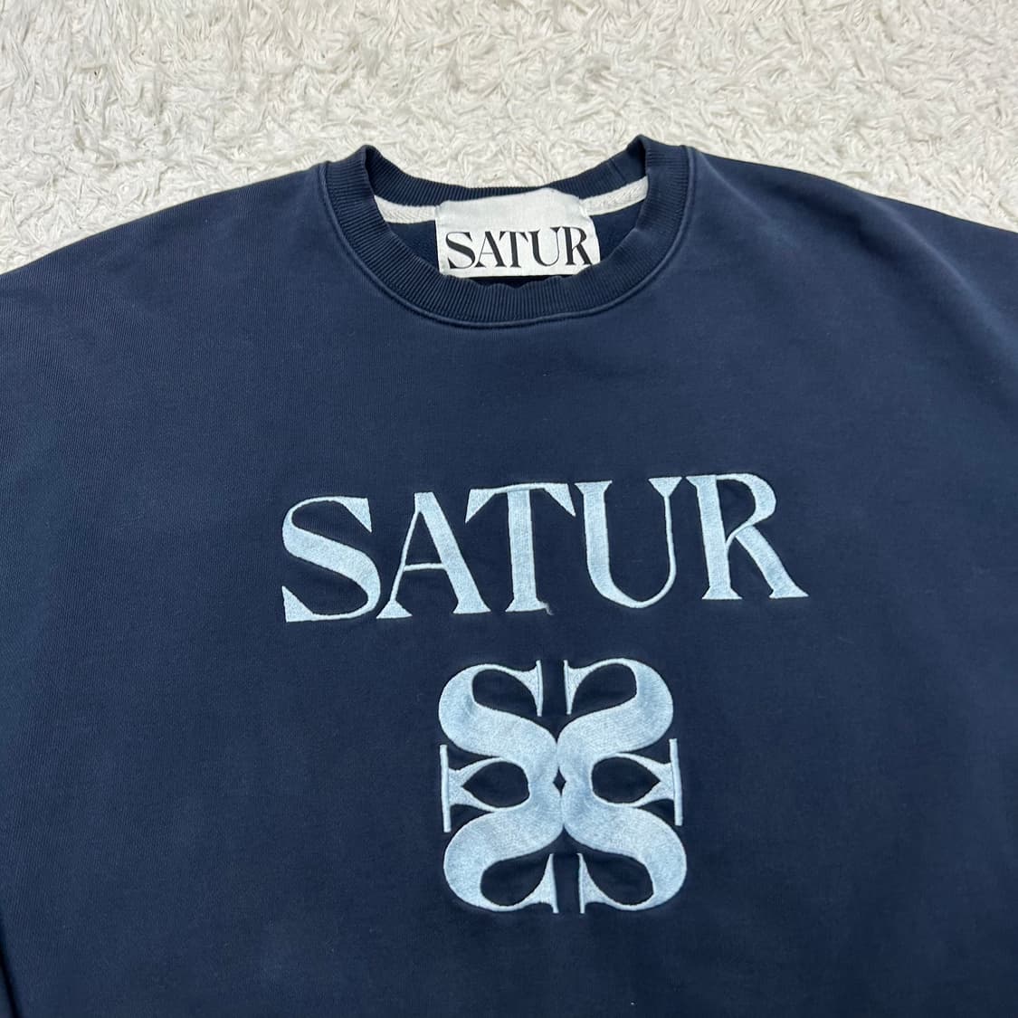 SATUR navy classic logo sweatshirt  상품이미지5