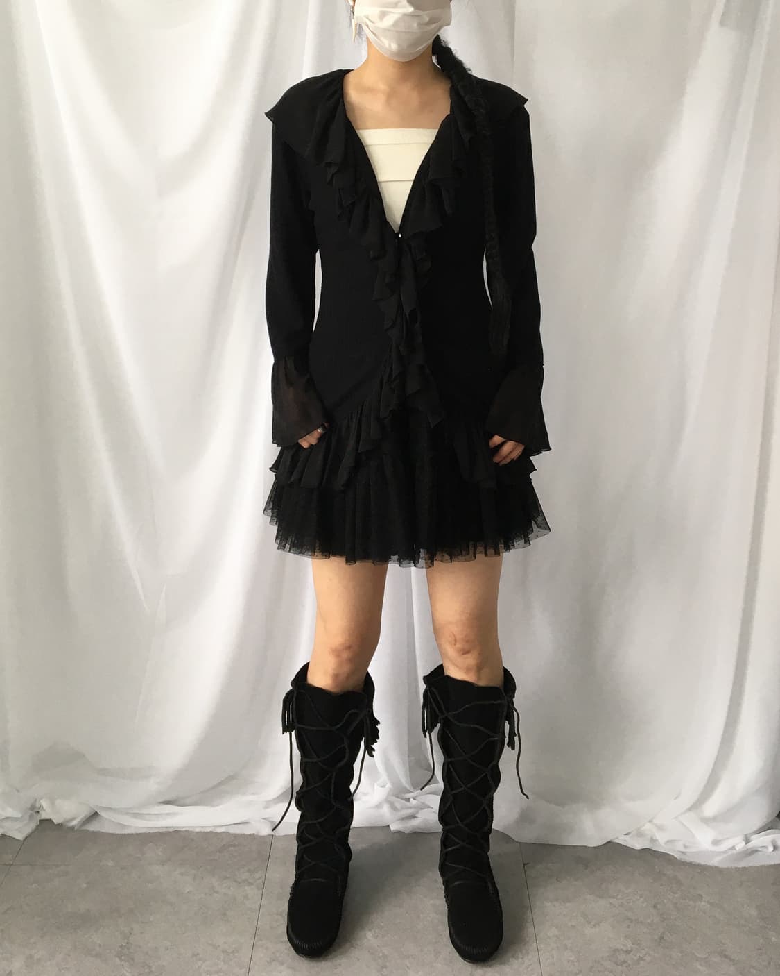Ruffle point cardigan 상품이미지1