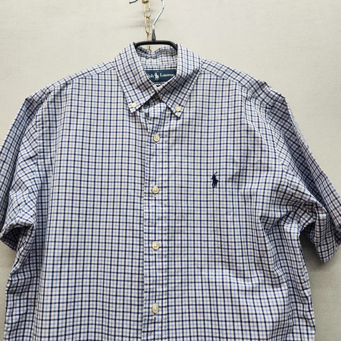 폴로랄프로렌 로고자수 체크 반팔셔츠 S(L) 상품이미지2