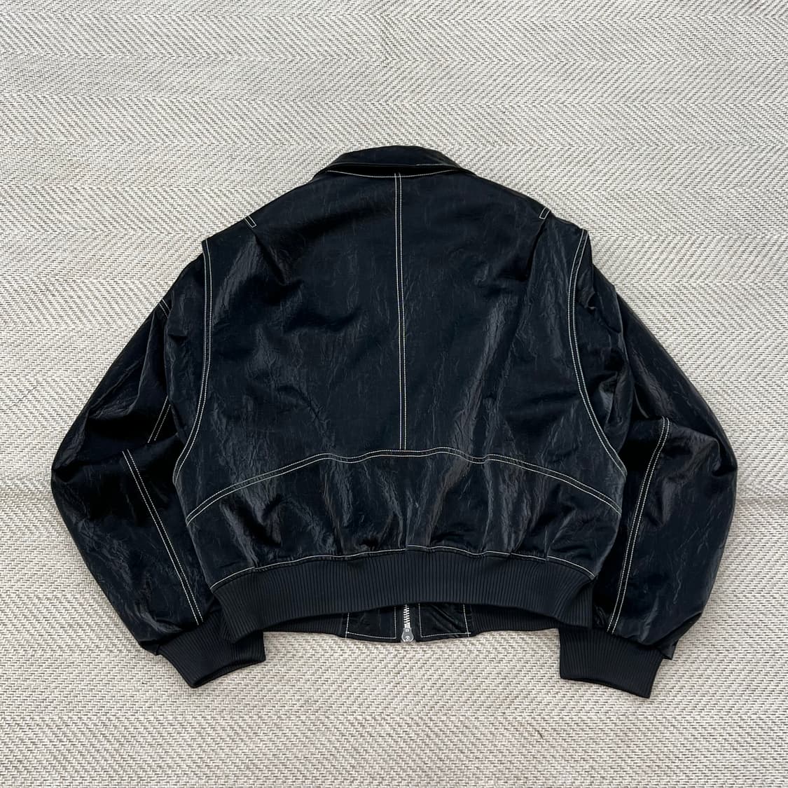 own 스티치 블랙 글로시자켓 r3163 상품이미지2