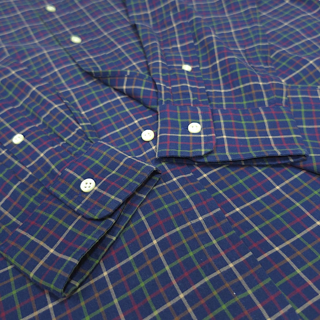 [L] 폴로 네이비 타탄체크 버건디포니 코튼 긴팔셔츠 상품이미지6