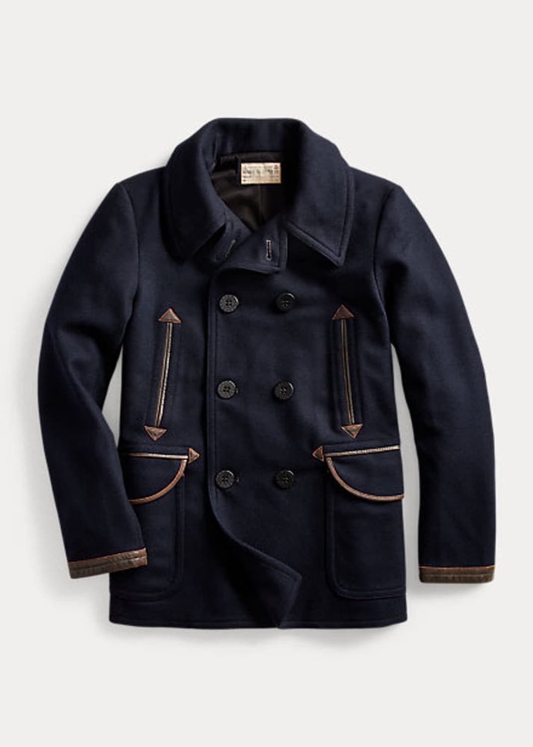 폴로 더블알엘 RRL 레더 가죽 트림 피코트 자켓 Leather-Trim 상품이미지2