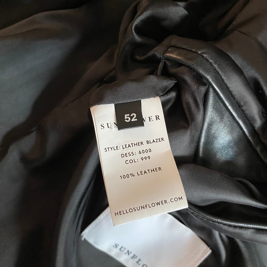 [52] 선플라워 피크드 라펠 레더 블레이저 상품이미지6