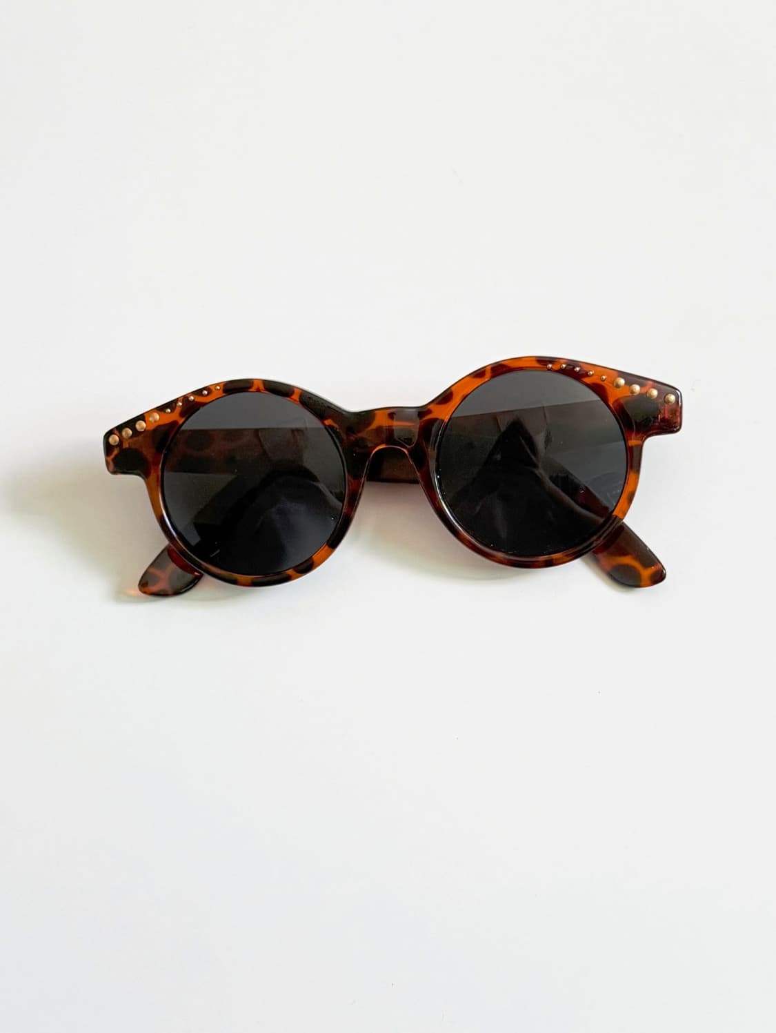 90s 토터스쉘 볼드 라운드 뿔테 빈티지 선글라스 상품이미지2
