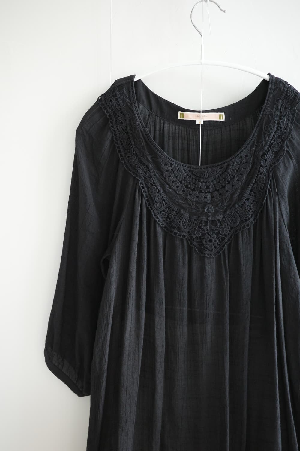 Vintage crochet black top 상품이미지1
