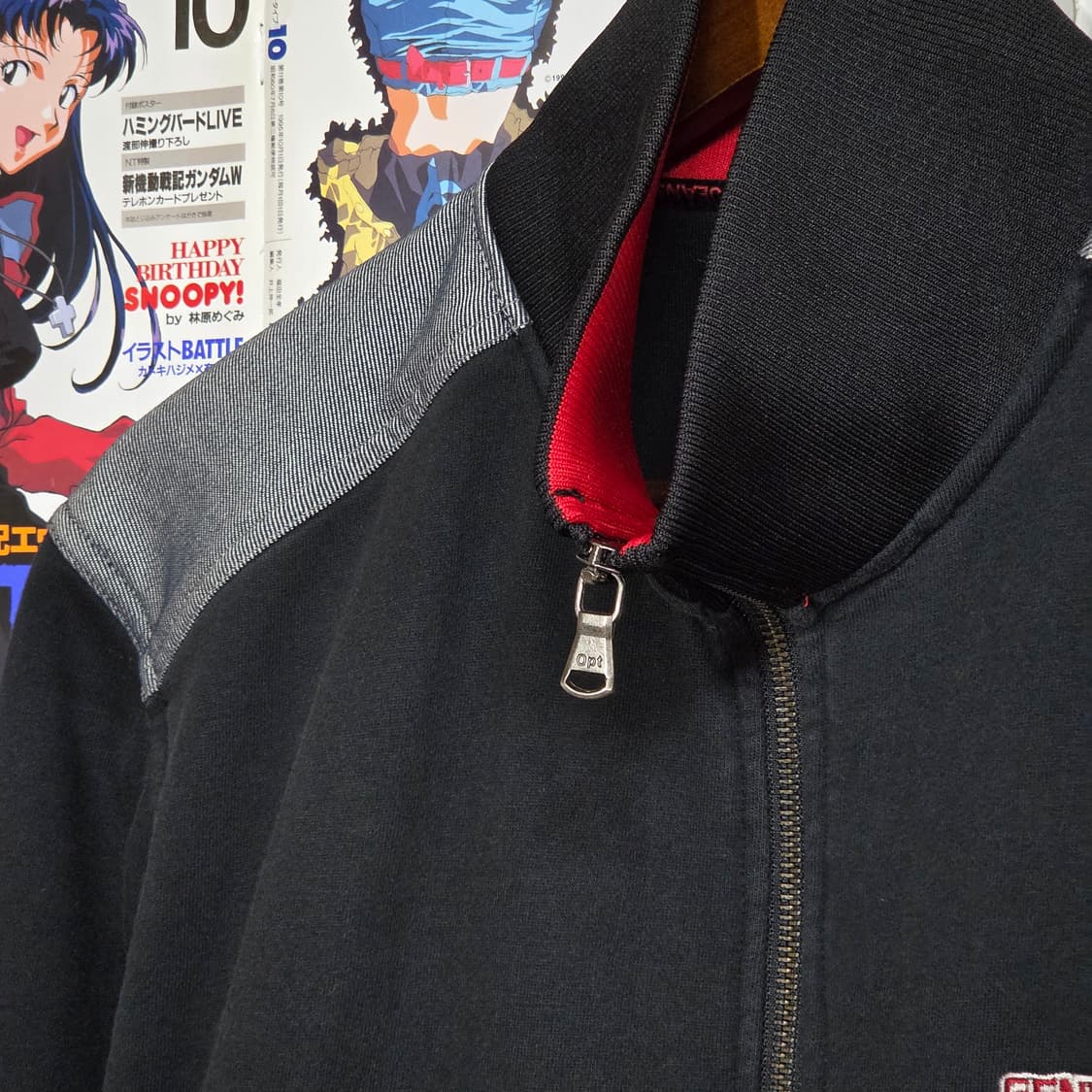 빈티지 실버 배색 자수 블랙 코튼 집업 상품이미지3