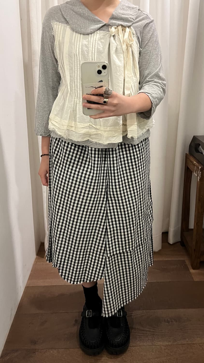 Gingham Check Asymmetry Pants 상품이미지2