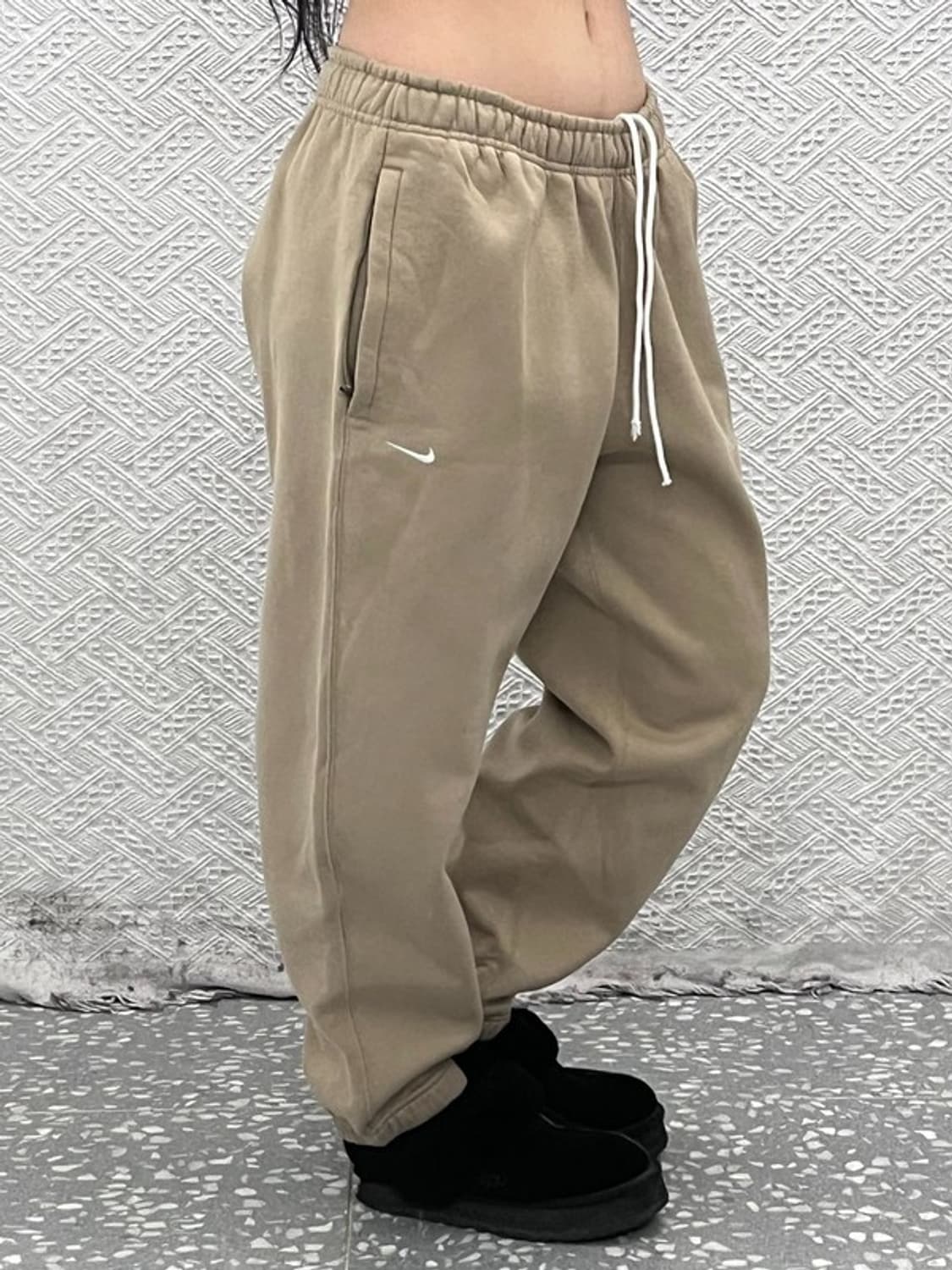 나이키 빈티지 레트로 캐주얼 폭닥 베이지 스웻팬츠 M C09320 상품이미지1