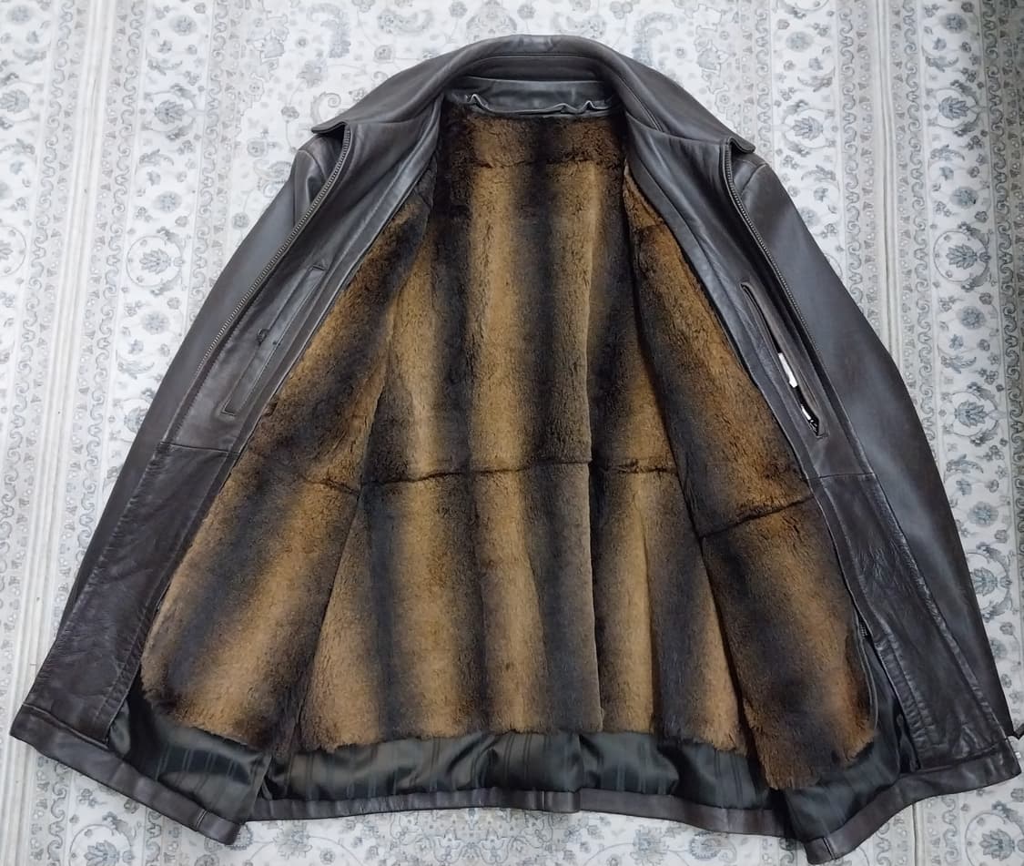 제일모직 브라운 양가죽자켓 (내피토끼털) (내피분리됨) 95 상품이미지3