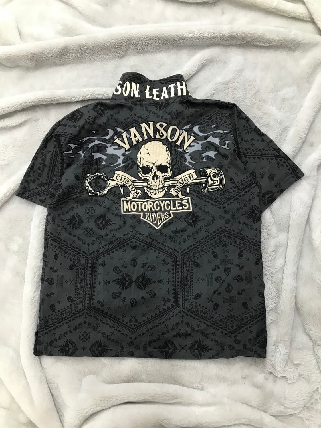 🏴‍☠️ 밴슨 페이즐리 패턴 스컬 패치 피케 반팔 티셔츠 🏴‍☠️ 상품이미지8