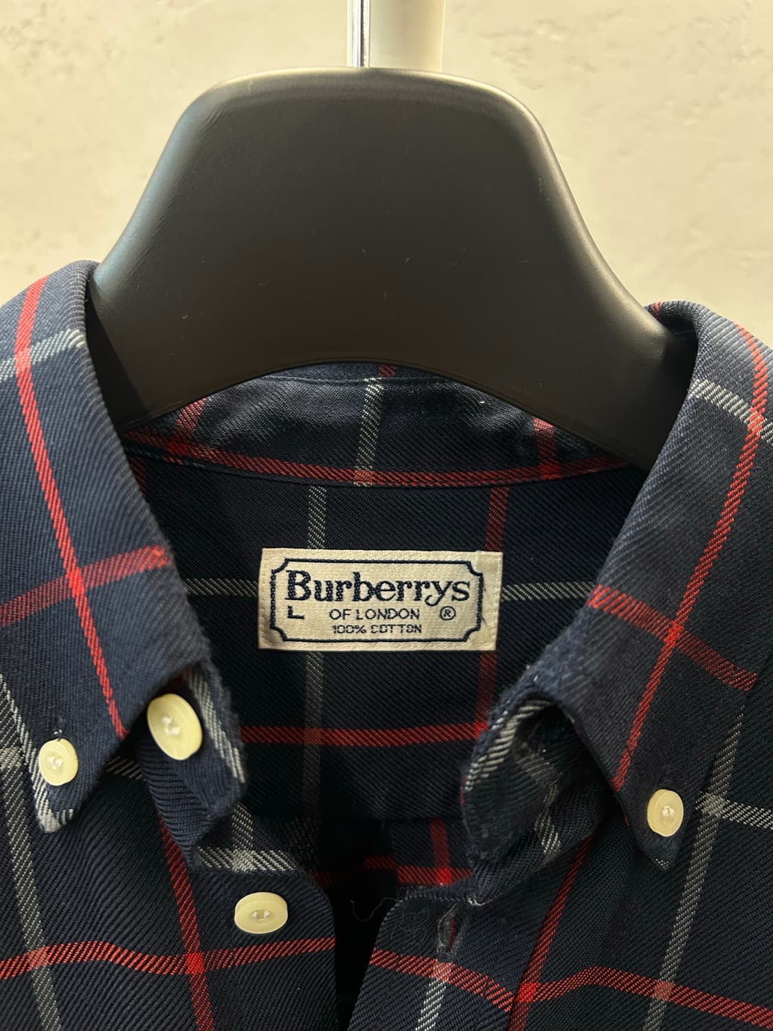 버버리 짙은 네이비 체크 긴팔 셔츠 상품이미지6