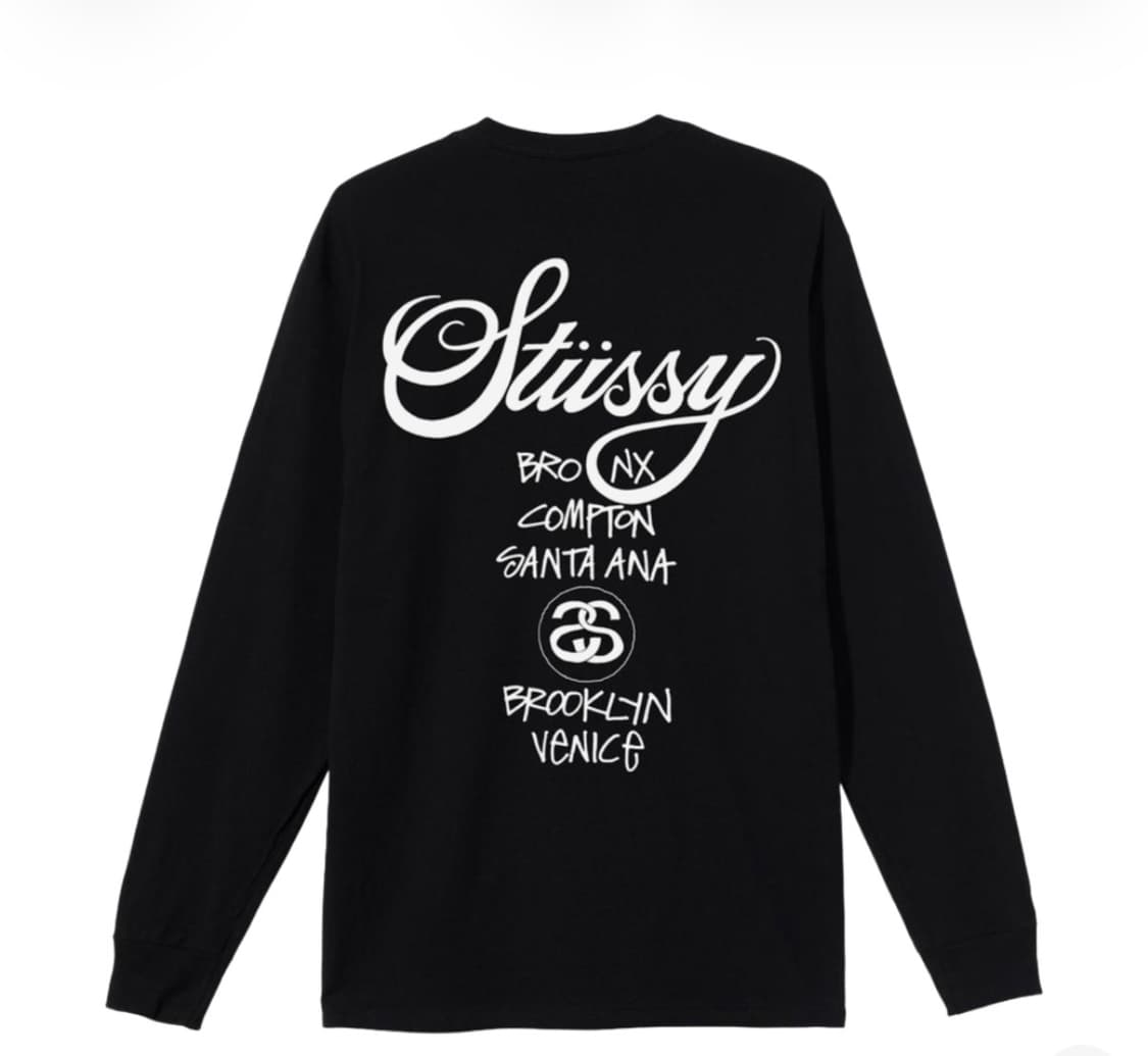 스투시 월드투어 롱슬리브 티셔츠 블랙 상품이미지2