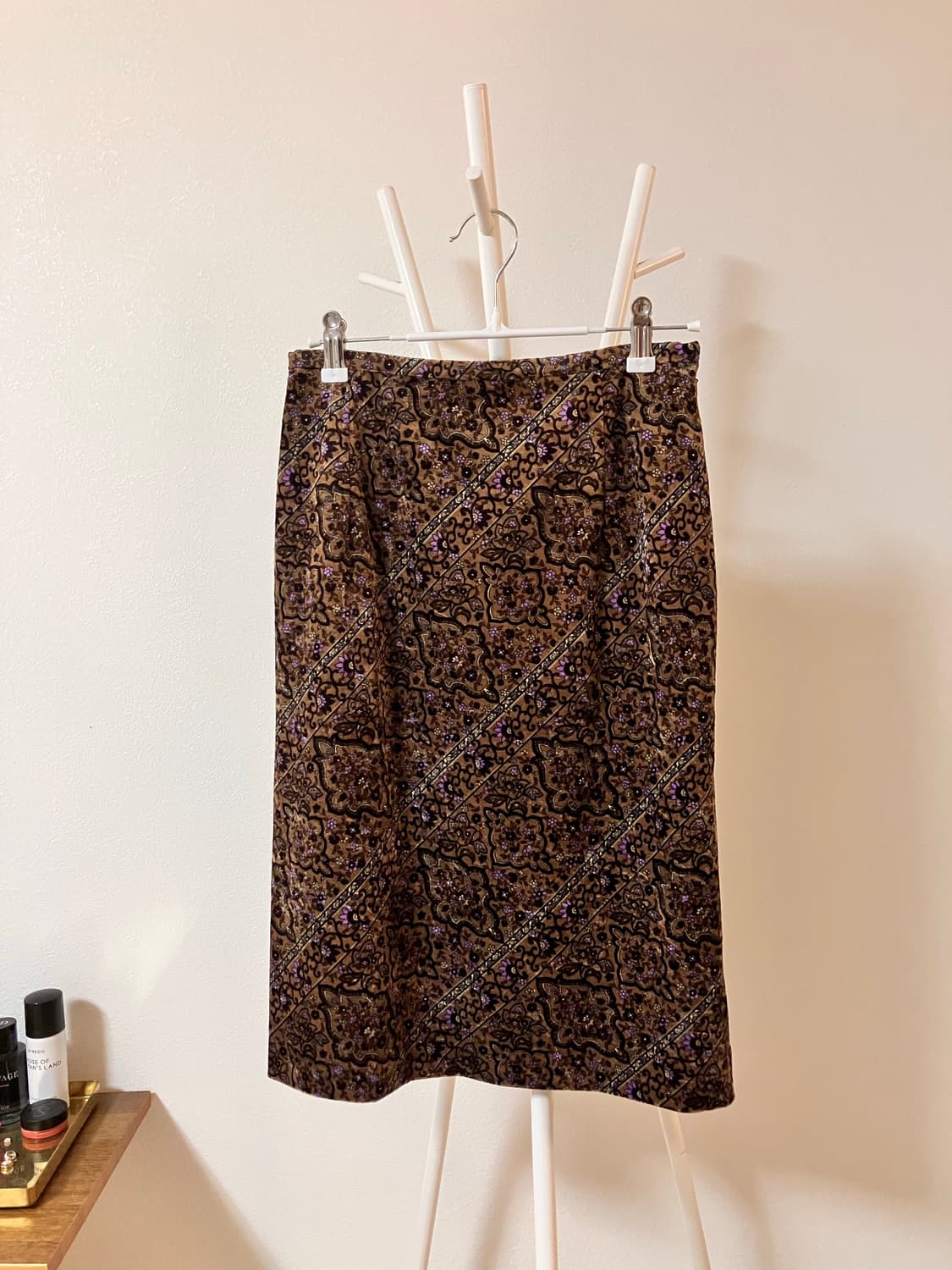 로트레아몽 벨벳스커트 H라인스커트 펜슬스커트 일본빈티지 상품이미지1