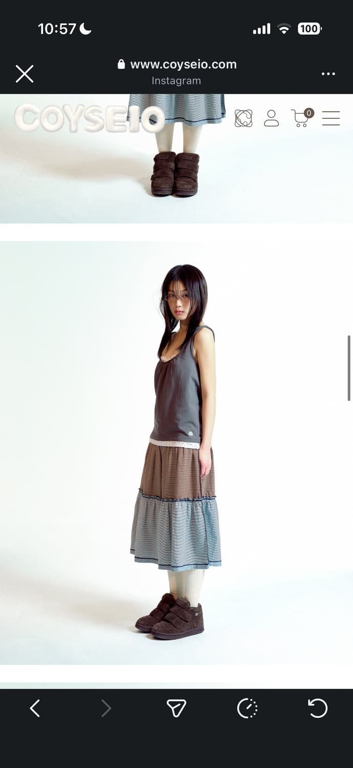 코이세이오 레이어드 슬리브리스 차콜 1사이즈 상품이미지2