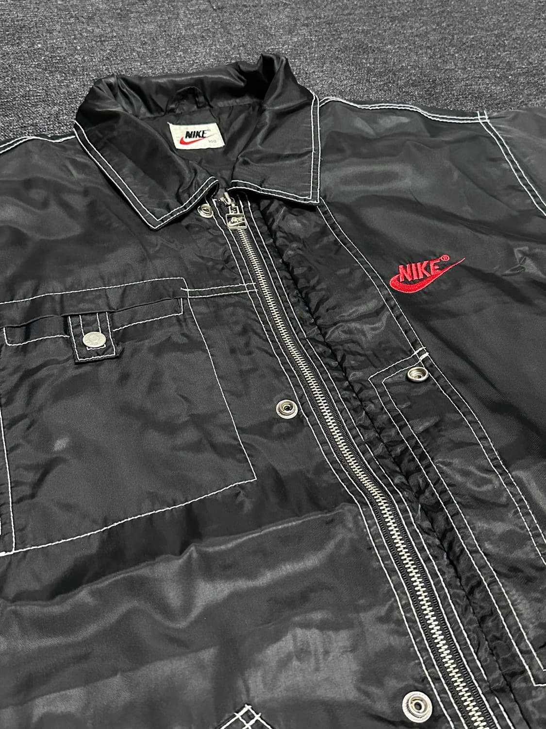90s nike og 빅로고 스우시 스티치 나일론자켓 상품이미지2
