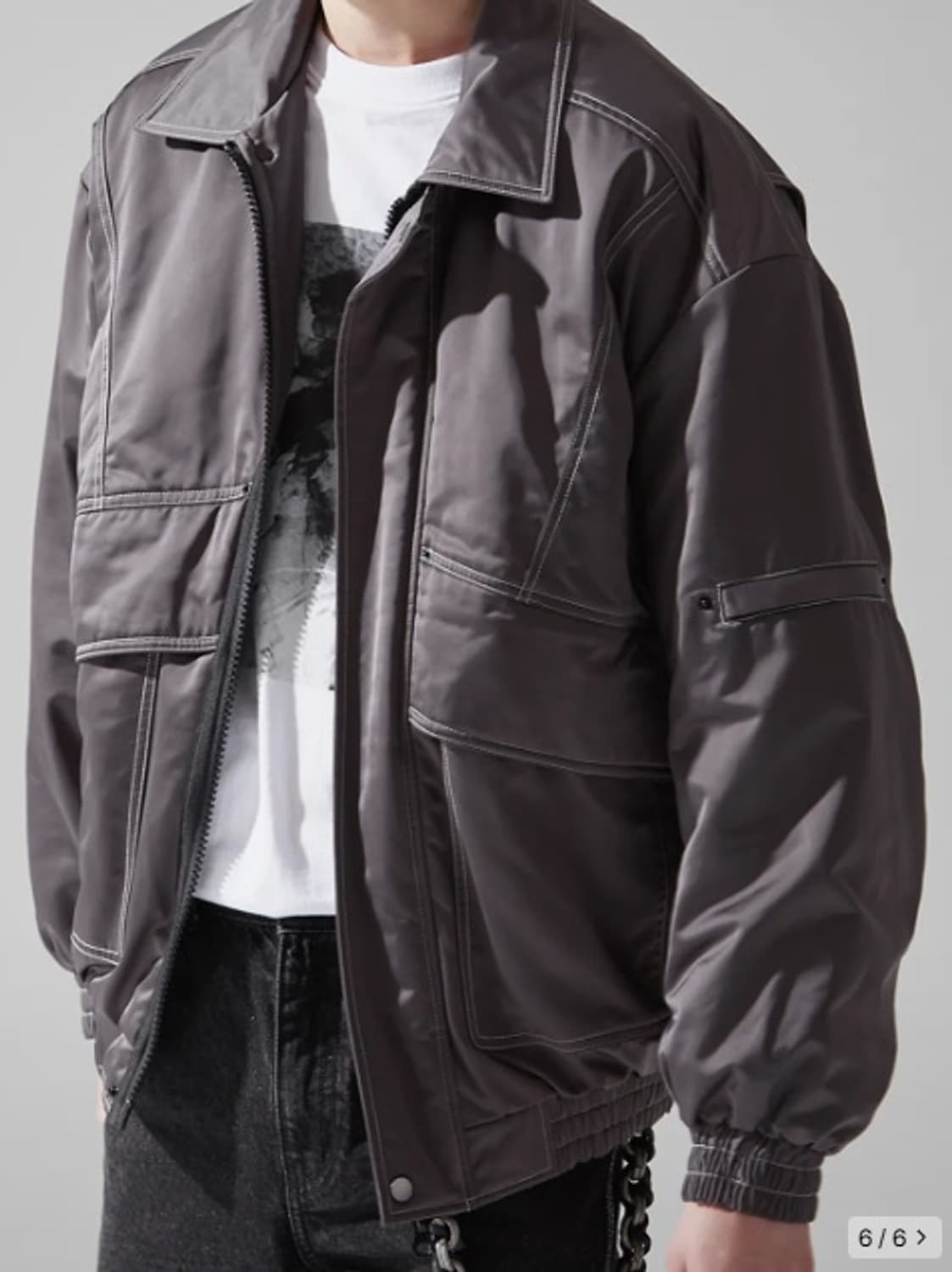 [S]메종미네드 GEREN STITCH BOMBER GREY 팝니다. 상품이미지1