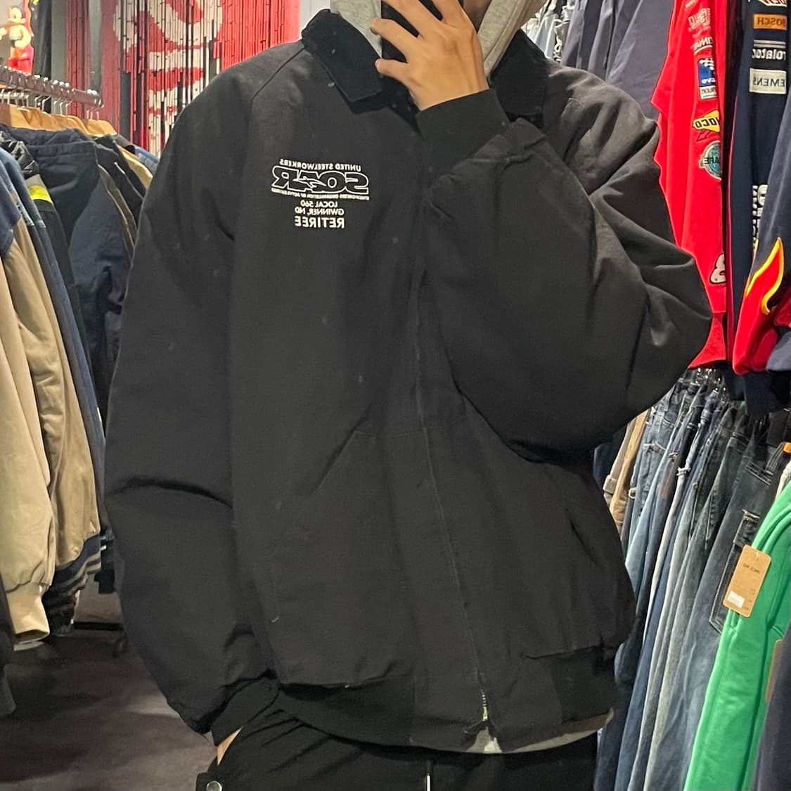 [IM] Vtg 빈티지 카라 블랙 워크자켓 상품이미지3