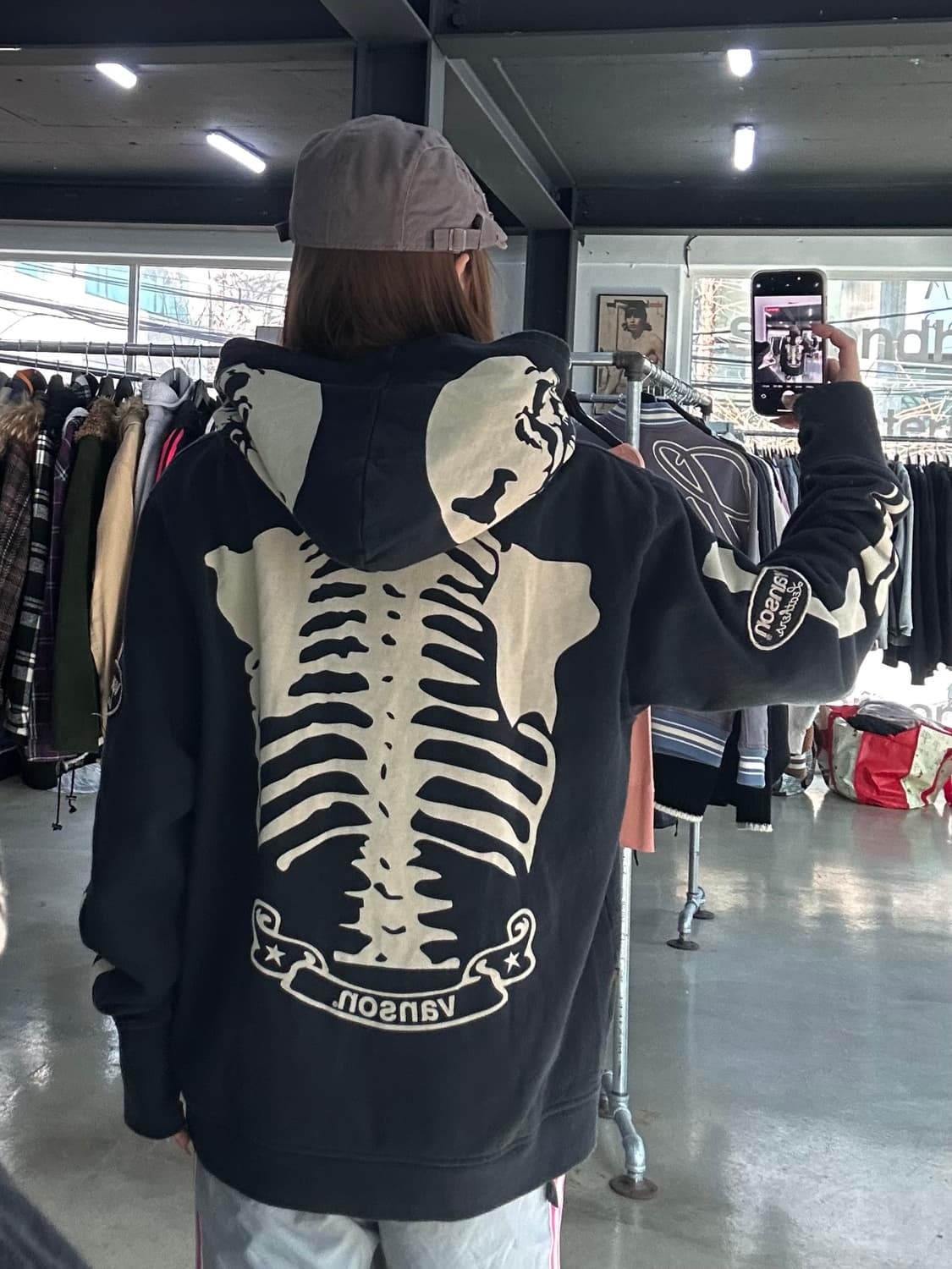 벤슨 넥핸드워머 본 스켈레톤 후드집업 상품이미지1