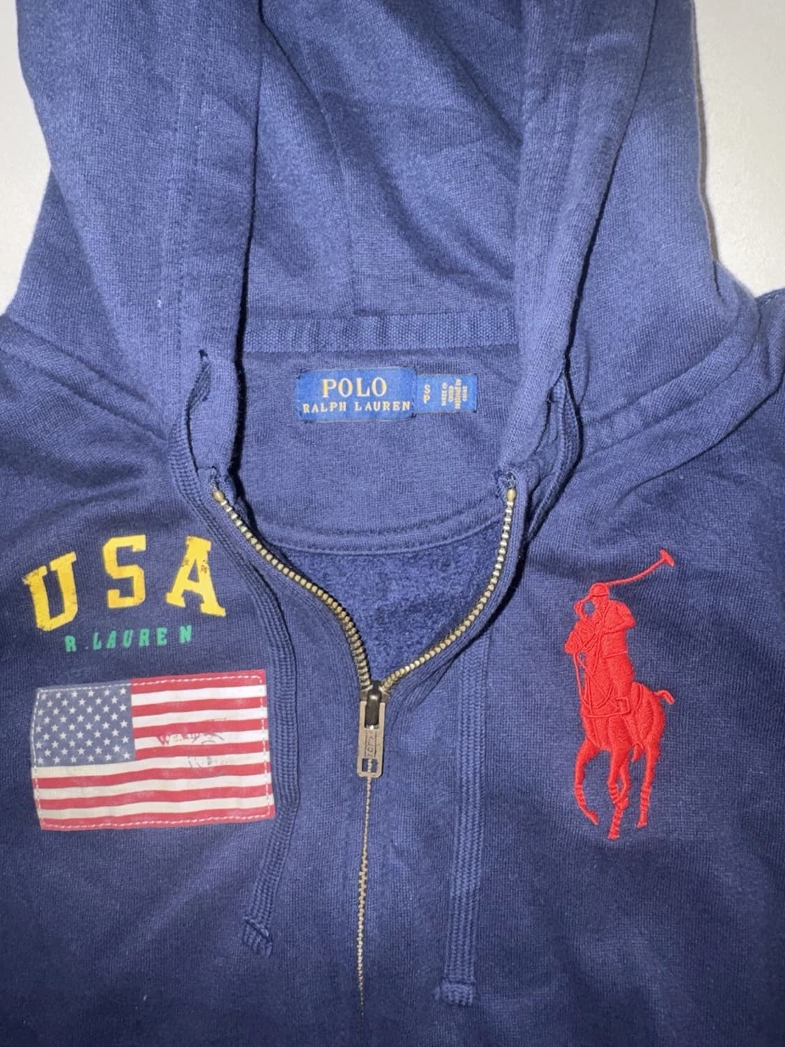 폴로 랄프로렌 빅 포니 USA 성조기 후드 집업 상품이미지2
