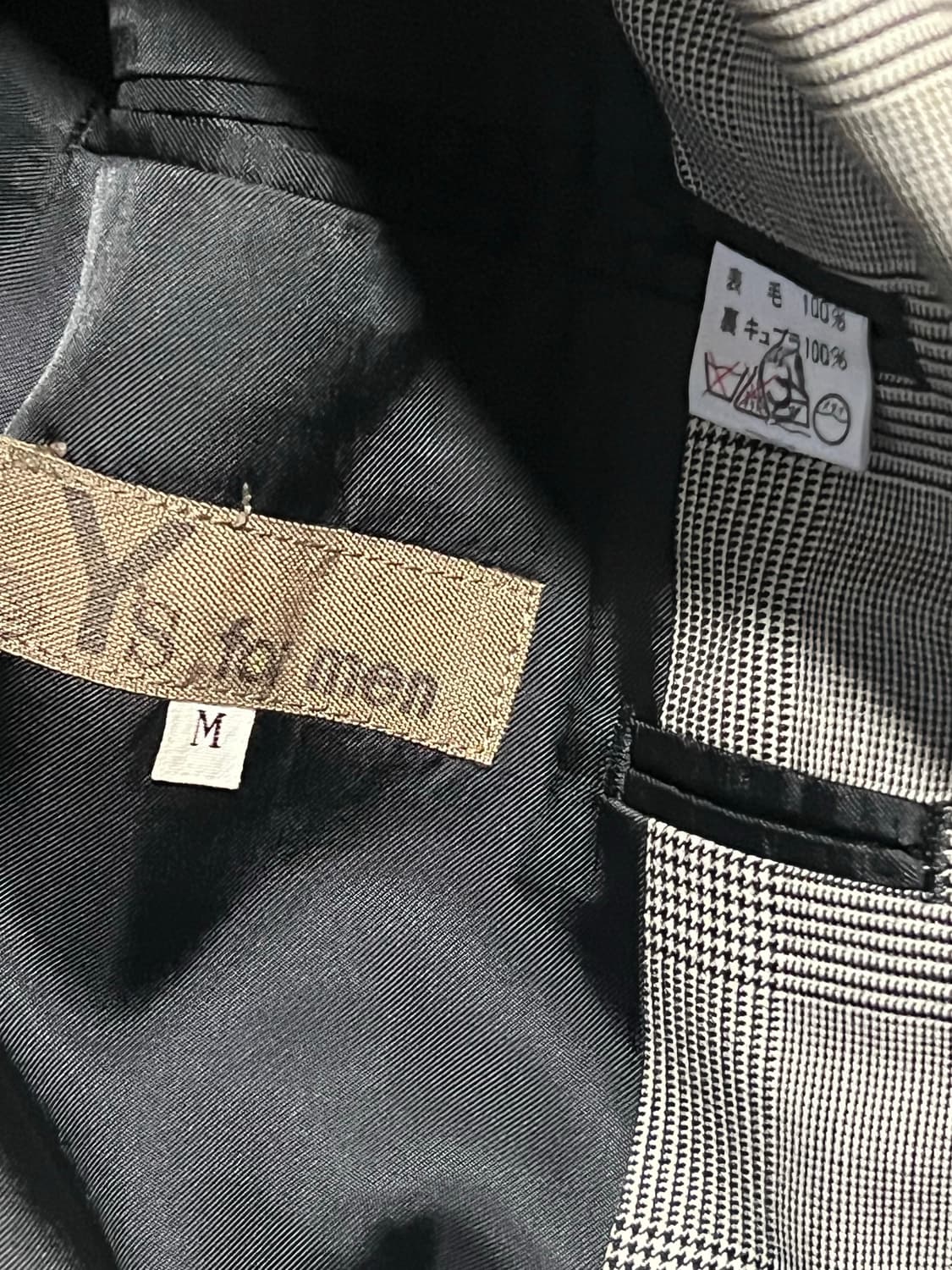 Y's for men 울 체크 블레이저 M 상품이미지5