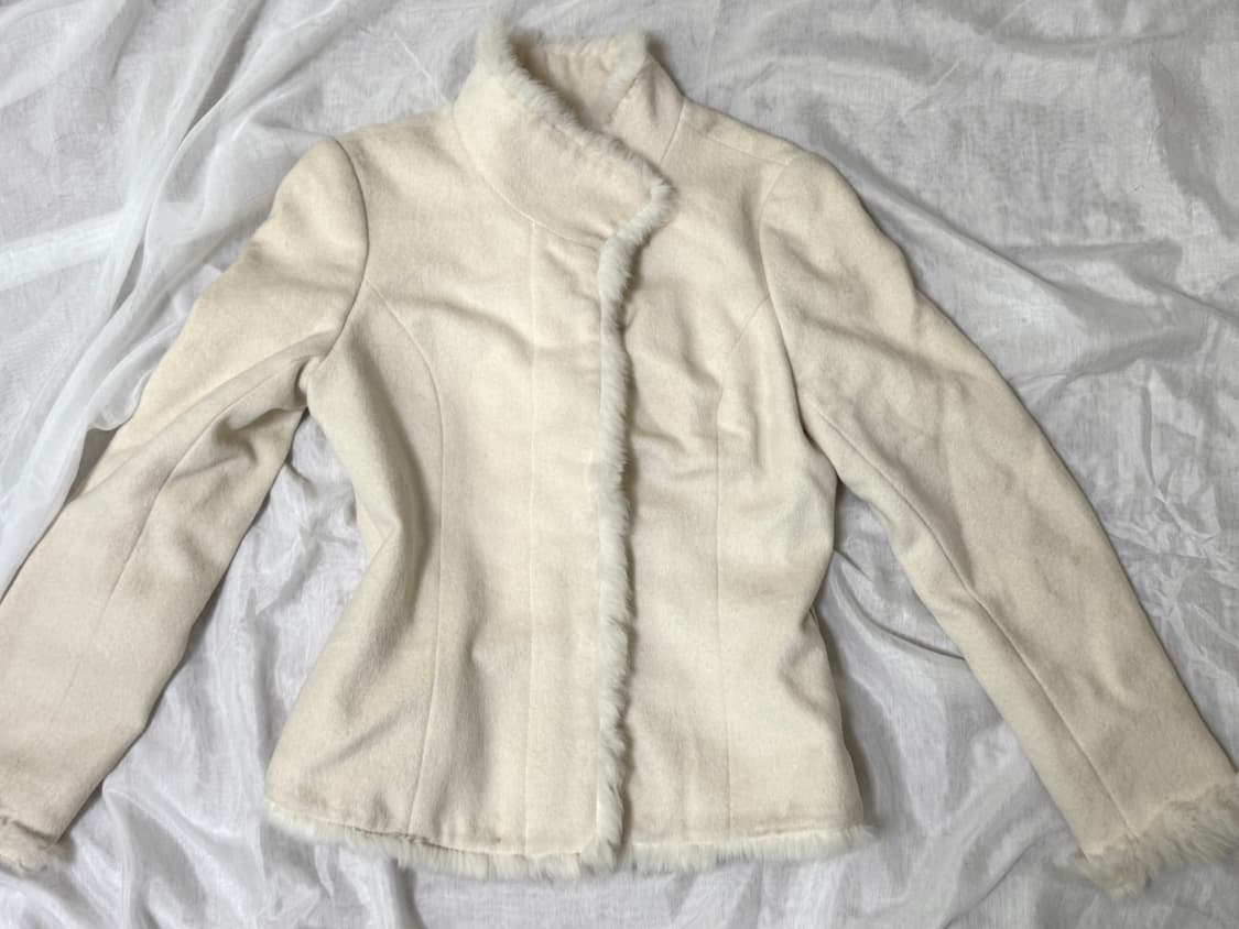 하이넥 퍼 자켓 코트 핀터깔 상품이미지1