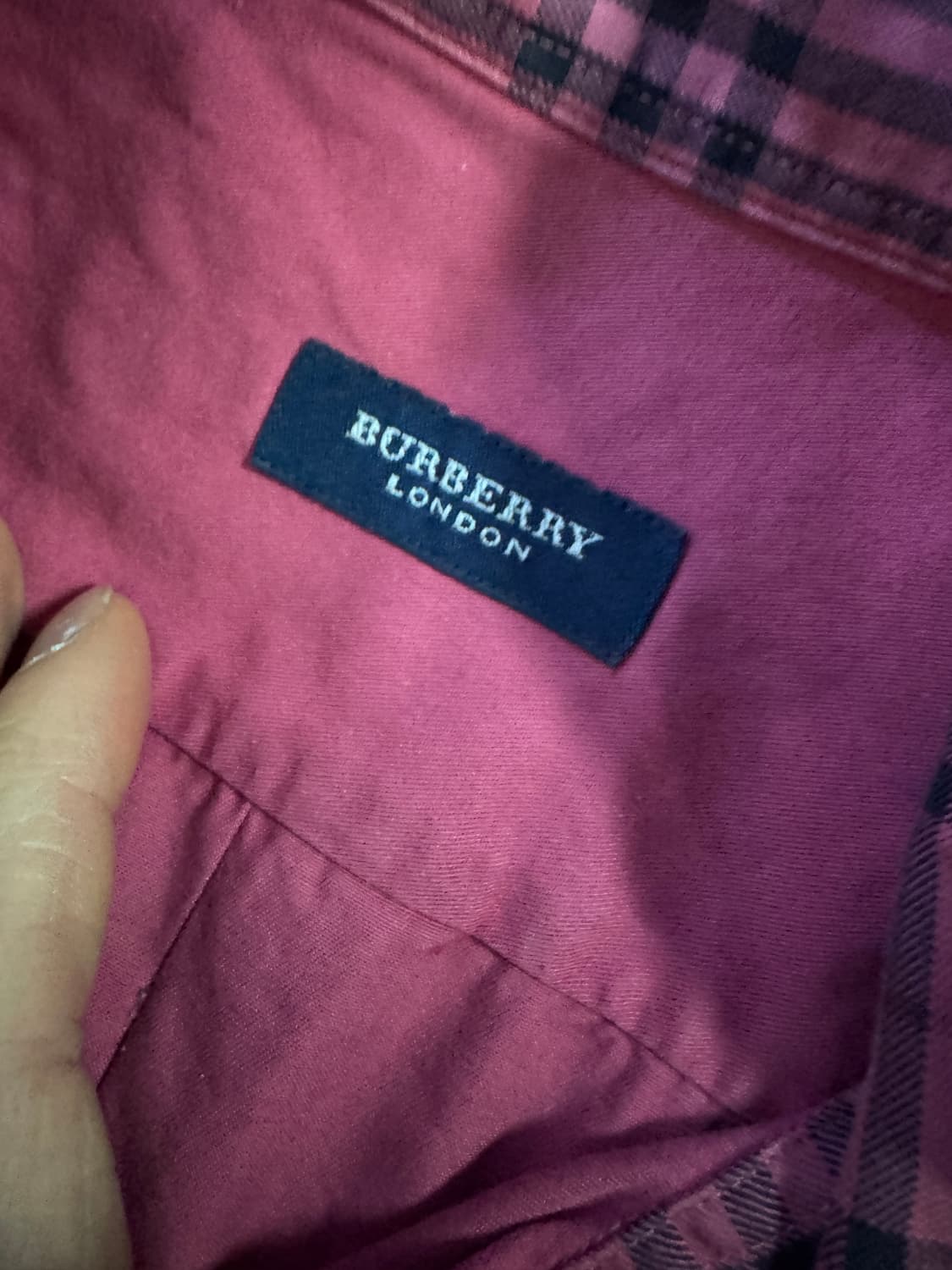 버버리 런던 리메이크 커스텀 오버핏 핑크 코튼 셔츠 XL ~ 상품이미지3