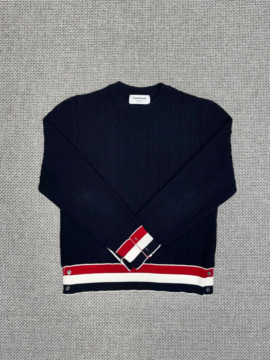 톰브라운 트리밍 스트라이프 풀오버 니트 상품이미지1