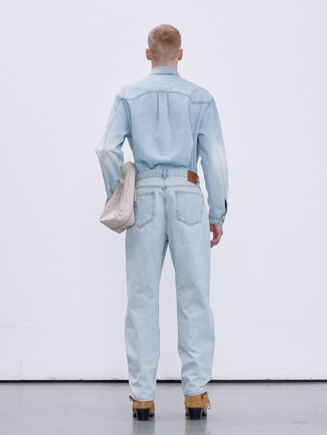 렉토 빈티지 워싱 레귤러 핏 데님 팬츠 라이트 블루 상품이미지5