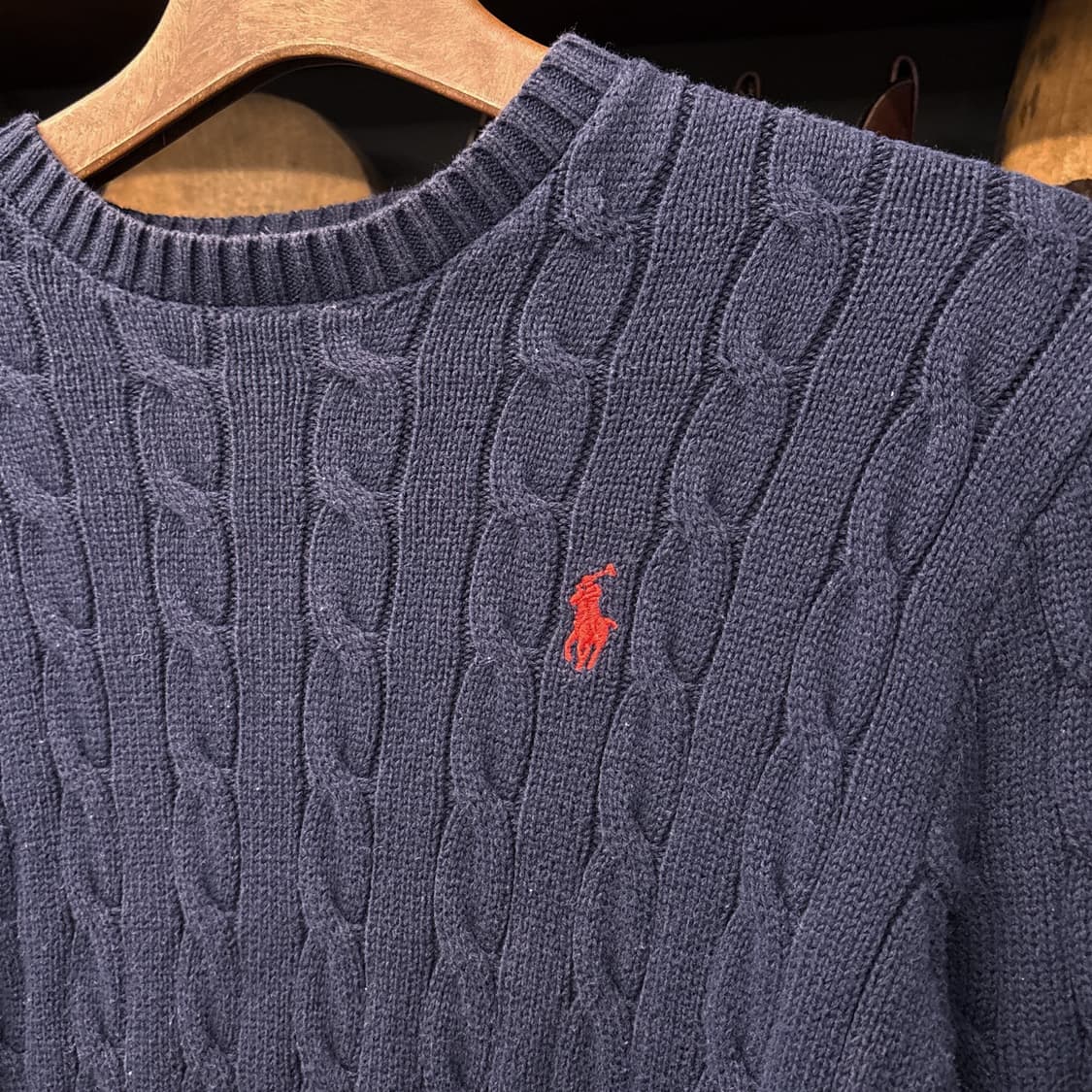 신형라벨 폴로 랄프로렌 케이블 코튼니트 스웨터 네이비 N1051 상품이미지5