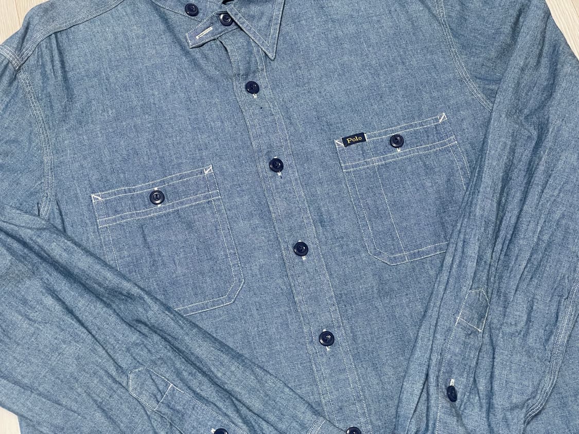 폴로 랄프로렌 샴브레이 워크셔츠 L사이즈 판매합니다 상품이미지4
