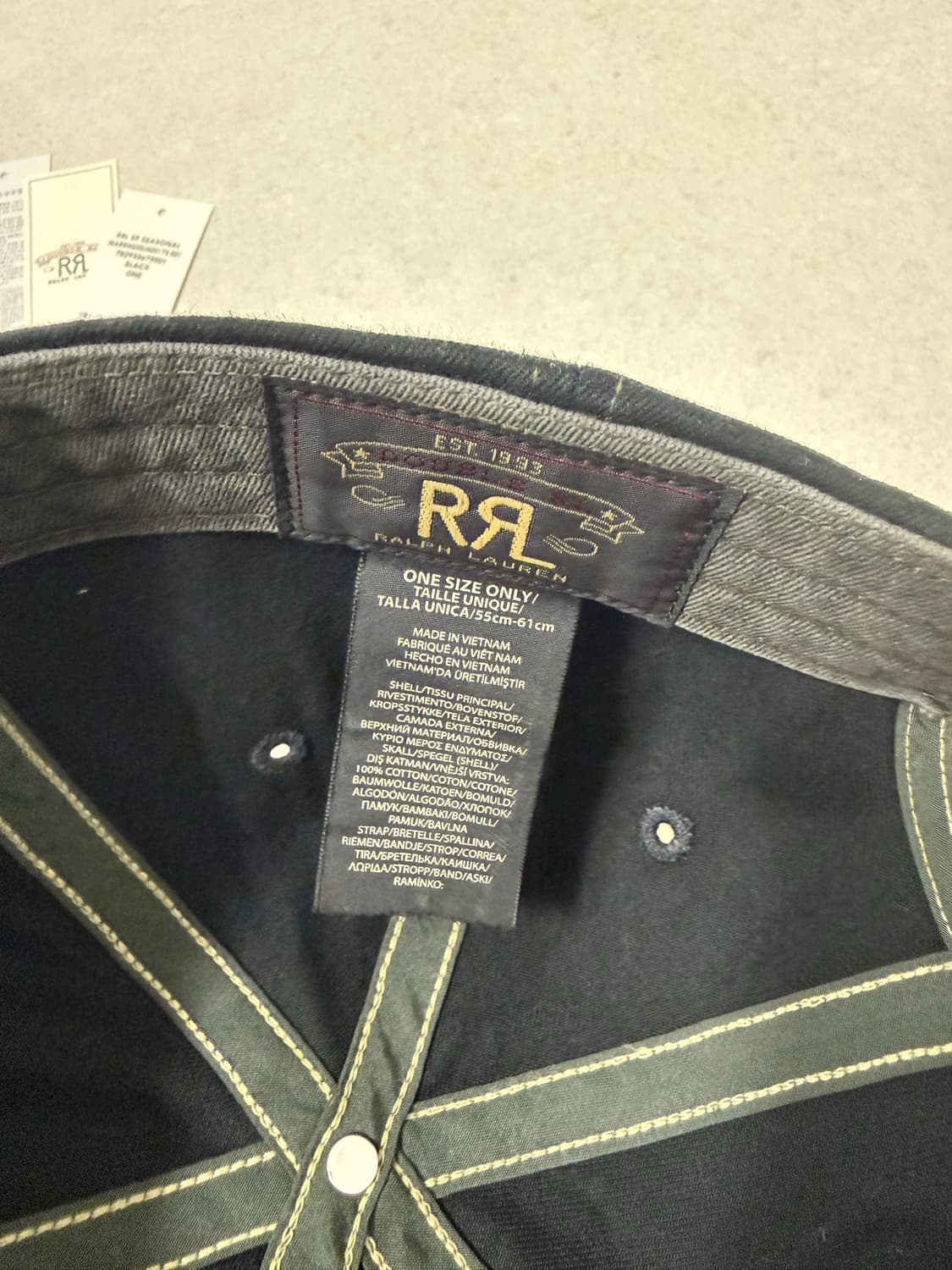 RRL 랜치로고 트윌 볼캡 블랙 상품이미지4