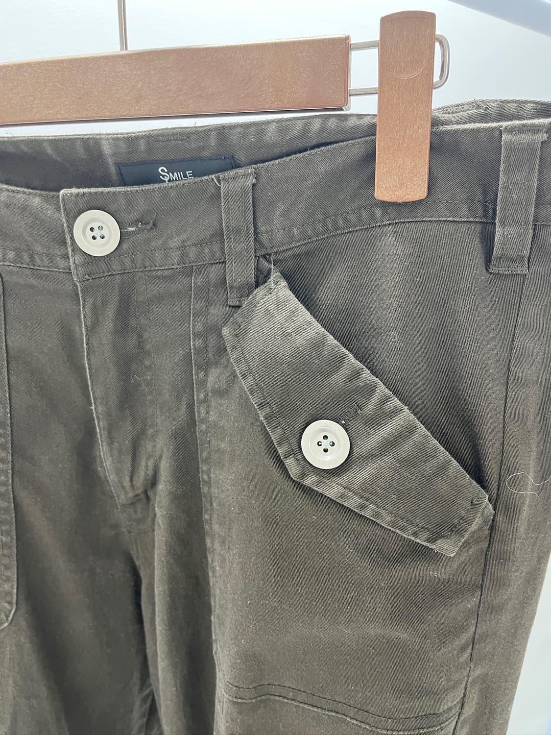 Brown Midi Button Pants 상품이미지4