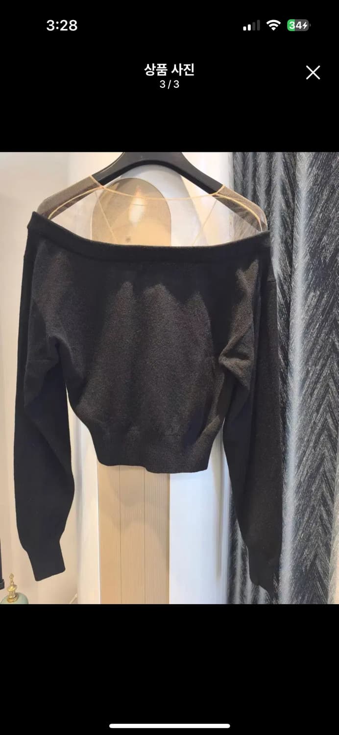 (~3/1) 알렉산더왕 시스루 크롭 오프숄더 니트 xs 상품이미지6