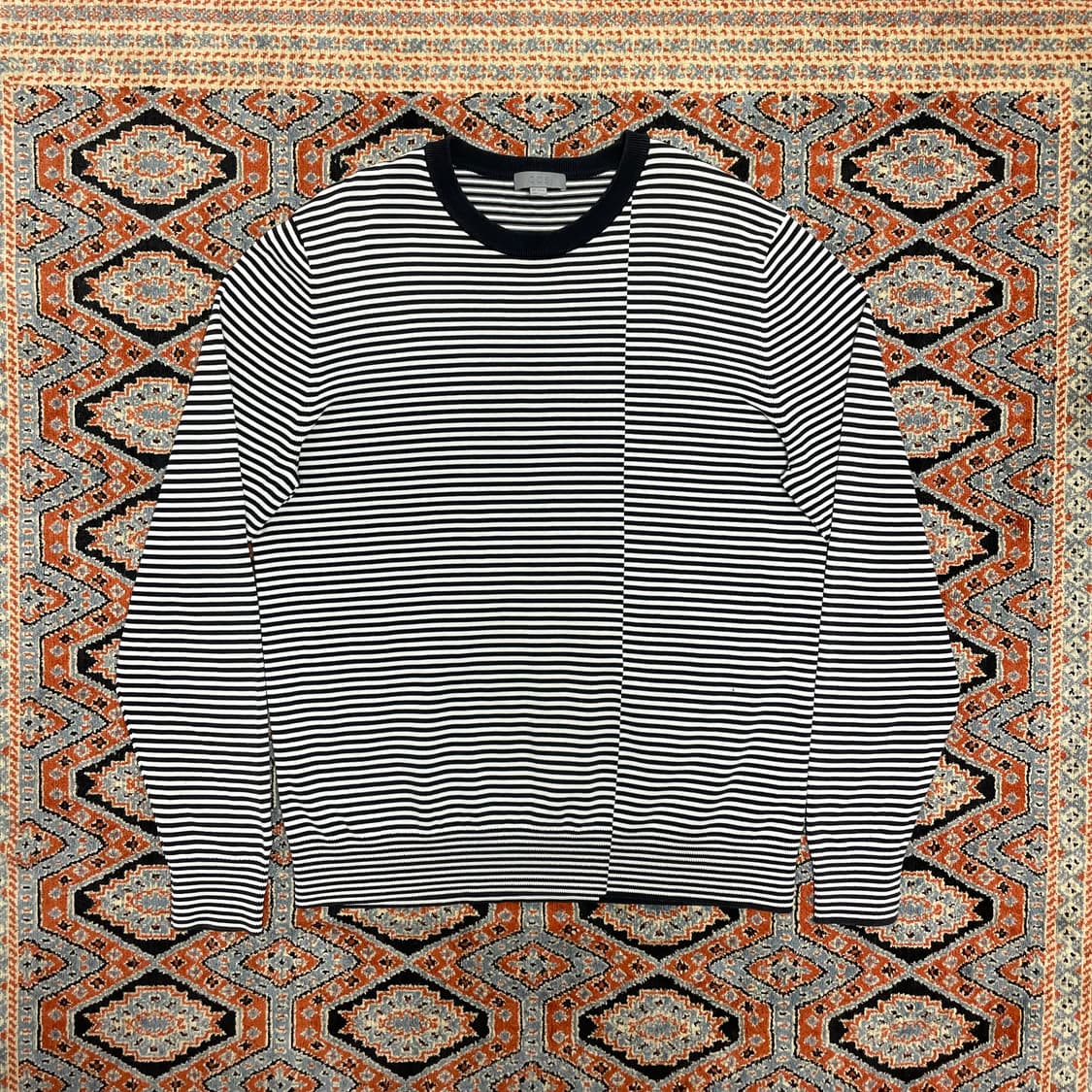 코스 네이비 스트라이프 코튼니트 남성M 상품이미지1