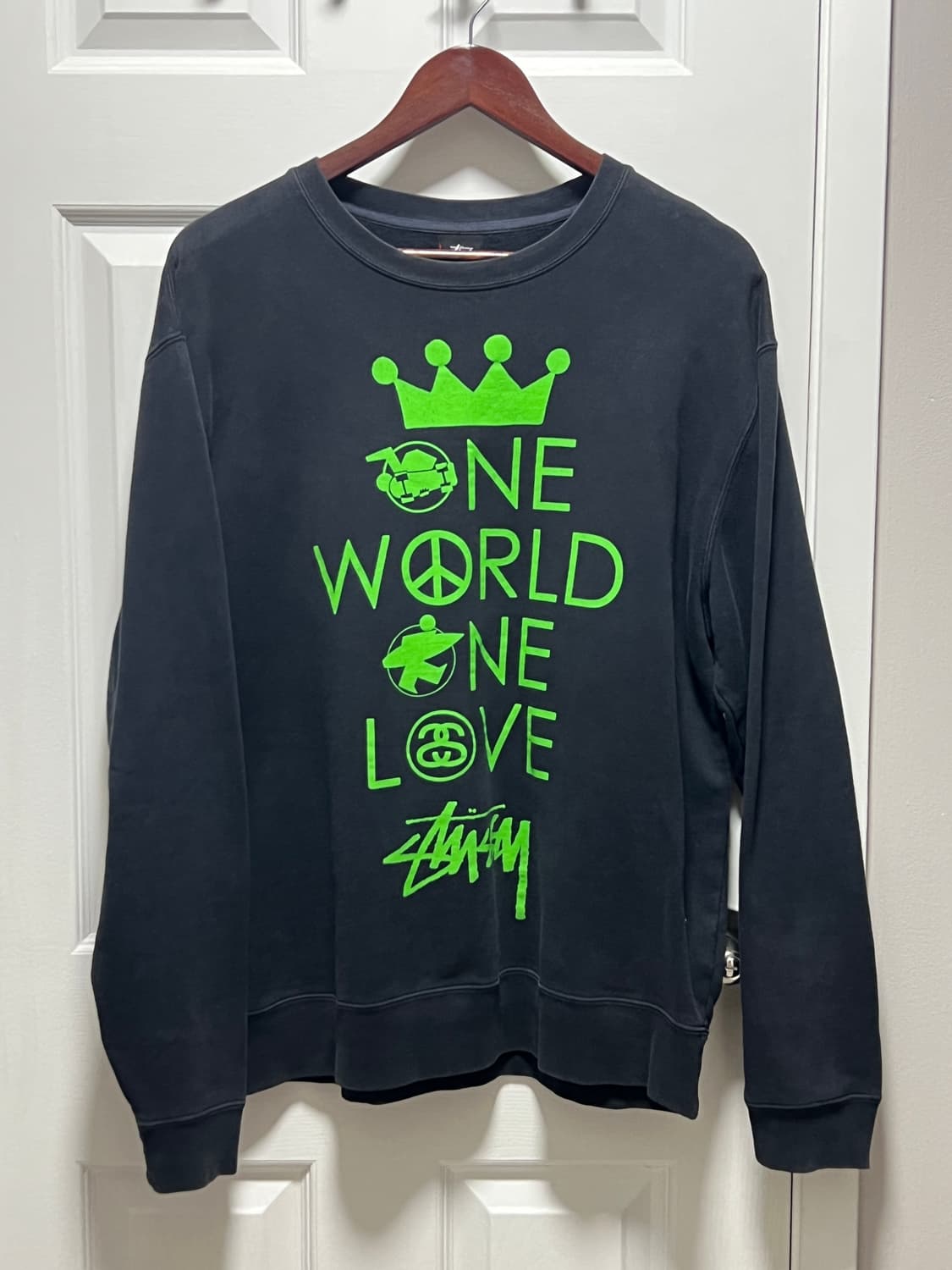 90s 올드스투시 One world love 스웻셔츠 맨투맨 (105) 상품이미지1