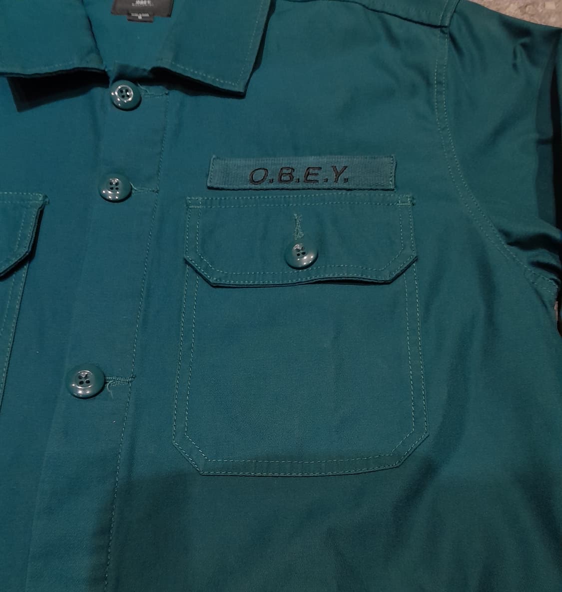 💥오베이 워크 셔츠자켓 그린 (M) 상품이미지5
