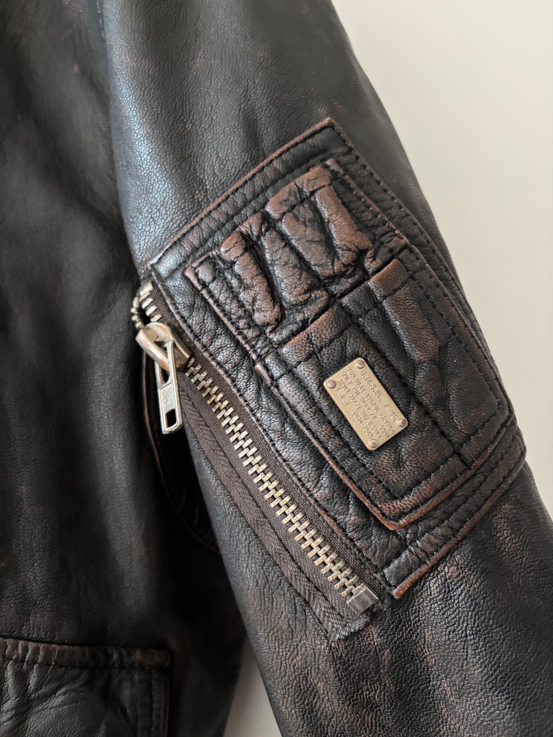 디젤 램스킨 레더 봄버 상품이미지4