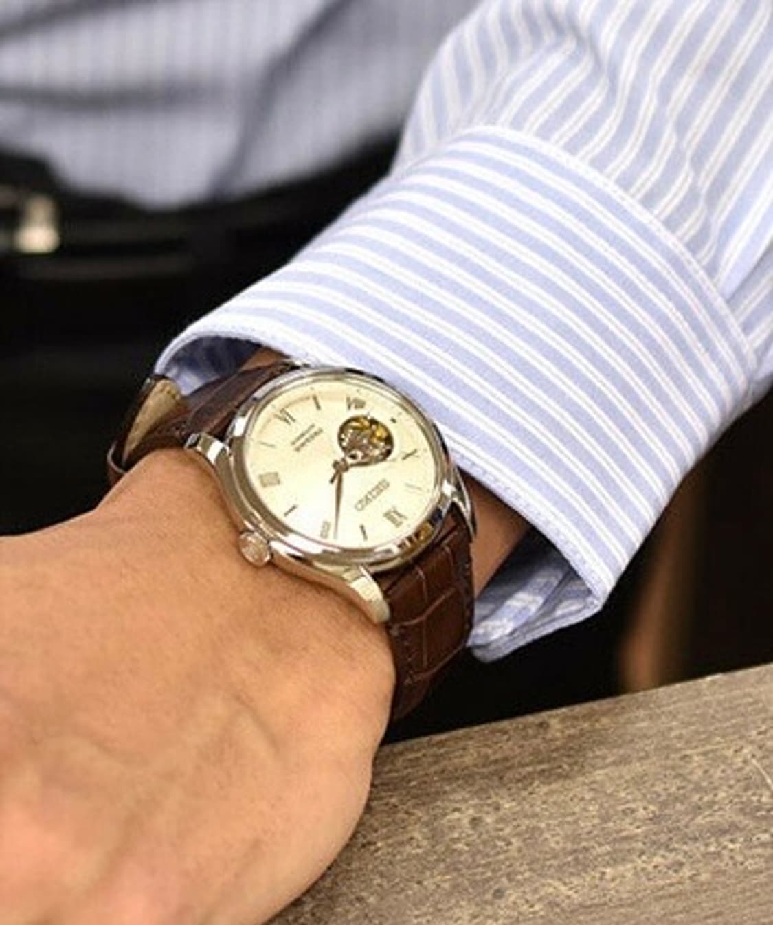 세이코 프레사지 오픈하트 오토매틱 38mm 아이보리판 ssa413j1 상품이미지1