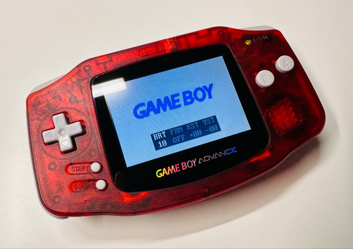 닌텐도 GBA 게임보이 어드밴스 IPS 백라이트 클리어 레드 판매 상품이미지7