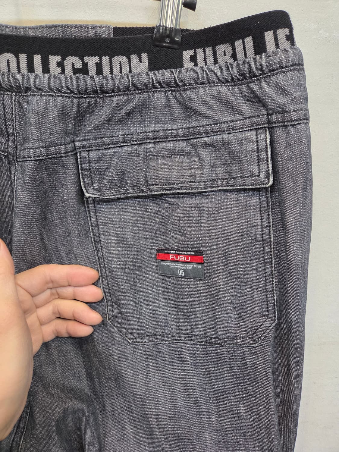 후부 빈티지 올드스쿨 밴딩 데님팬츠 대략 34 테이퍼드핏 상품이미지3