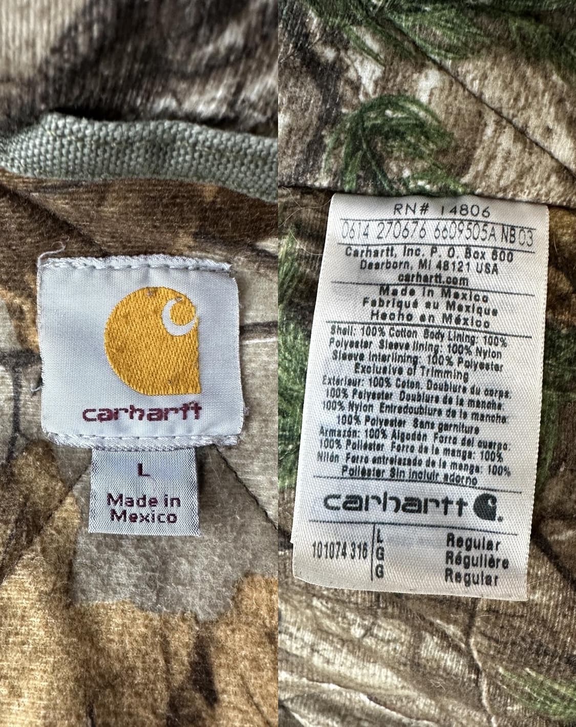칼하트 액티브 후드 자켓 올리브그린 카모 L 상품이미지9