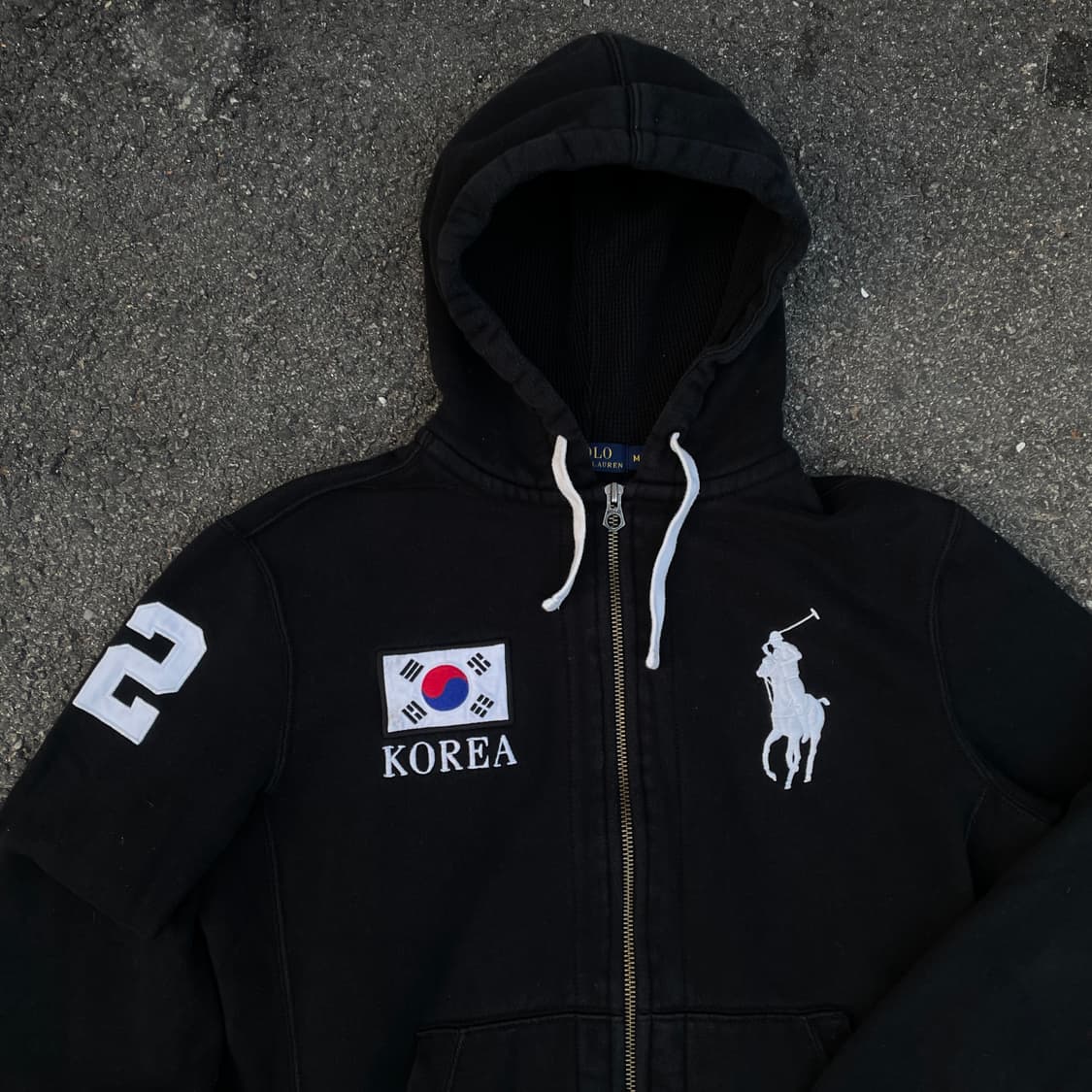 대대장 폴로 빅포니 코리아 국기 써멀 블랙 후드집업 M 상품이미지3