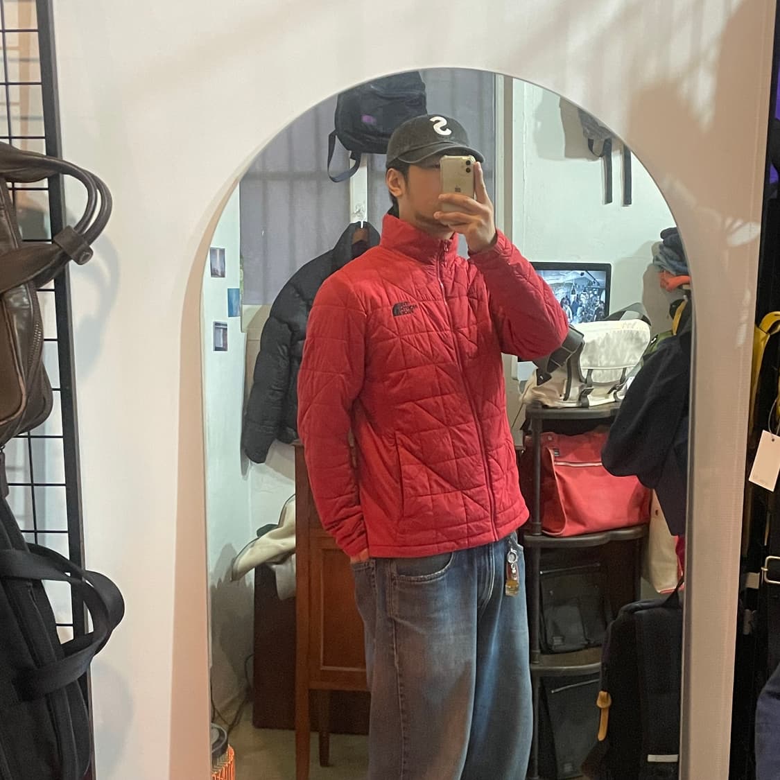 노스페이스 경량패딩 레드 XL 상품이미지1