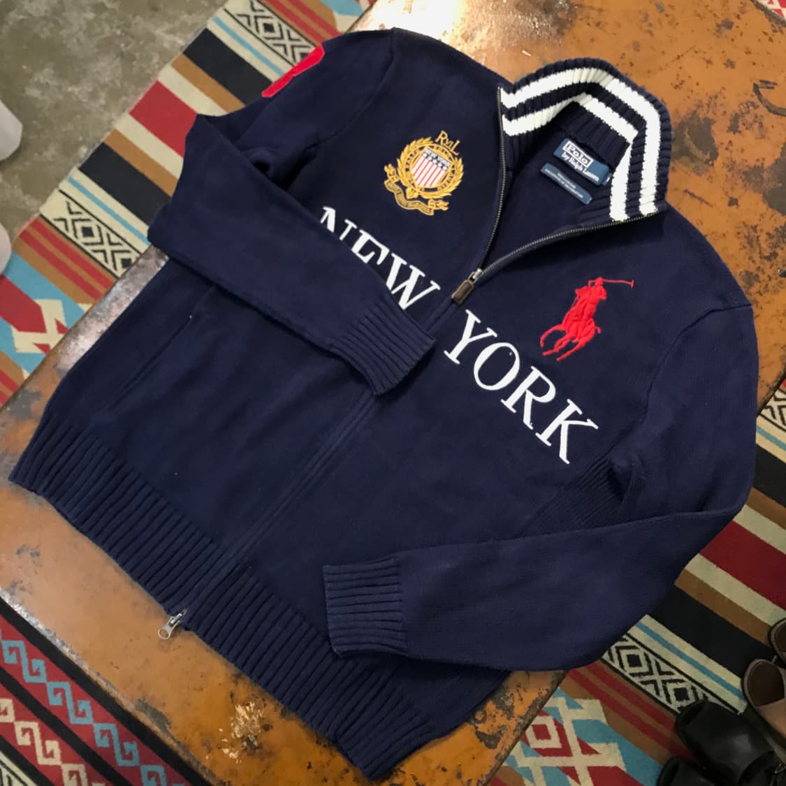 폴로랄프로렌 PRL 자수 네이비 투웨이 집업 남성 105  상품이미지2