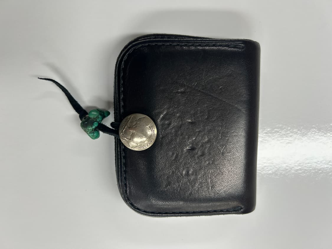 goros 고로스 블랙 새들레더 콘초 카드지갑 상품이미지1