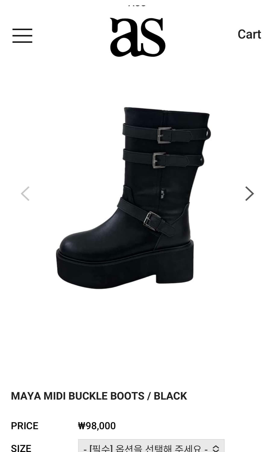 MAYA MIDI BUCKLE BOOTS / BLACK 235 상품이미지1