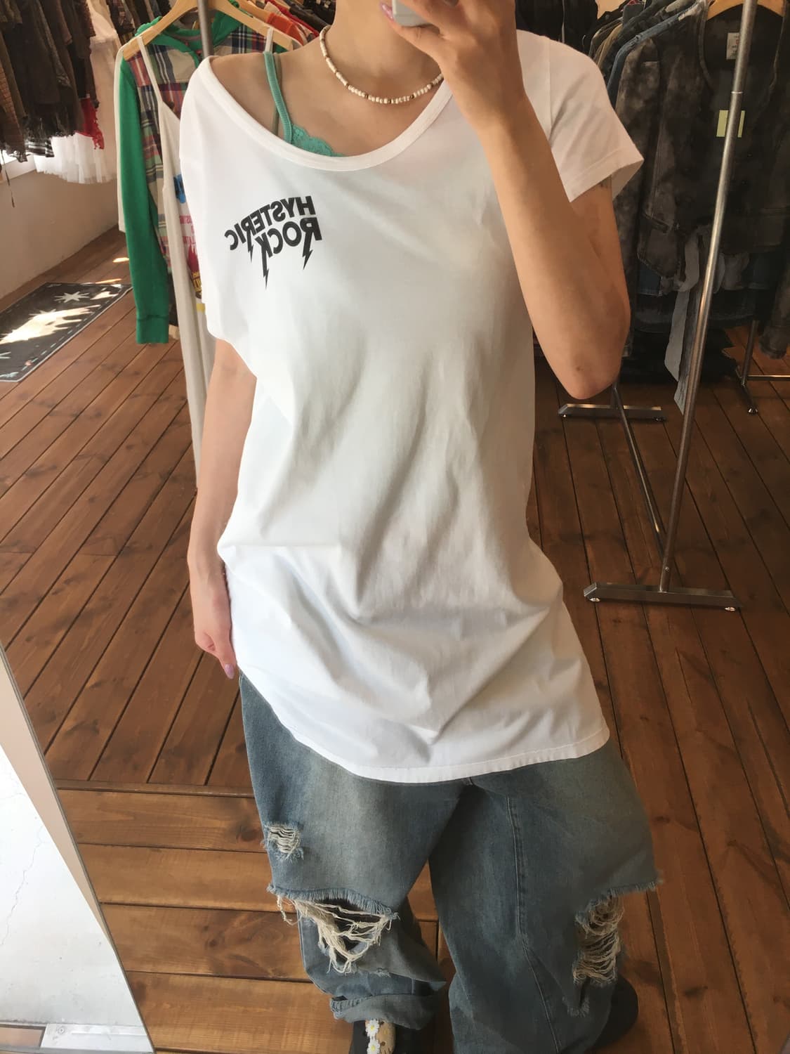 히스테릭글래머 화이트 백 기타 히스걸 티셔츠 상품이미지7