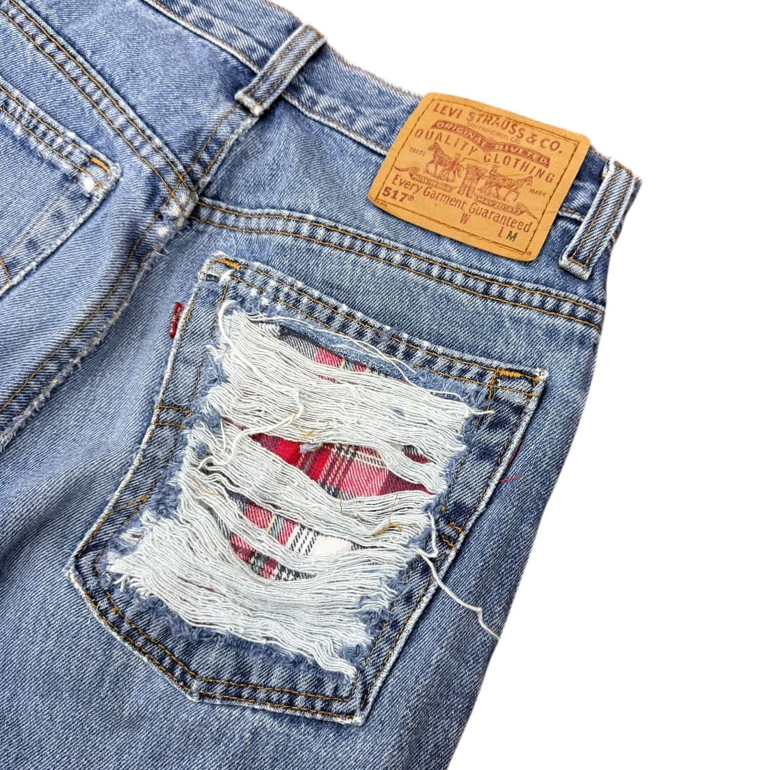 리바이스 517 90‘s 데미지 패치 세미부츠컷 데님팬츠 상품이미지8