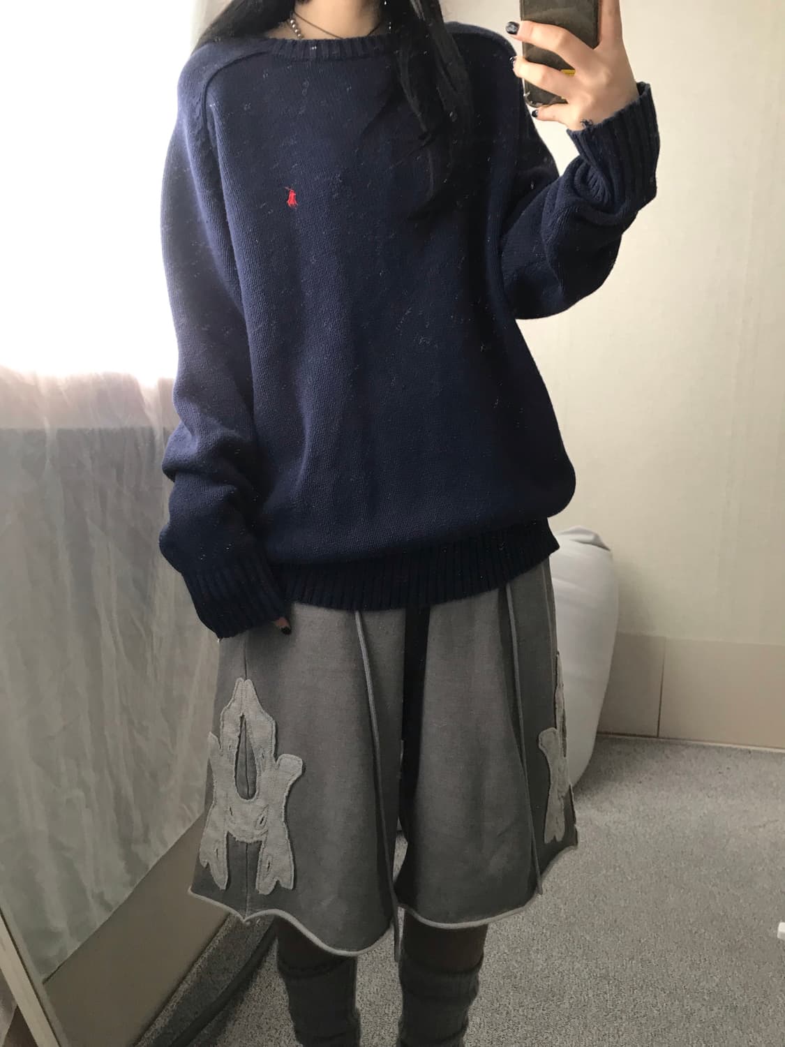 폴로 네이비 오버핏 니트 상품이미지6