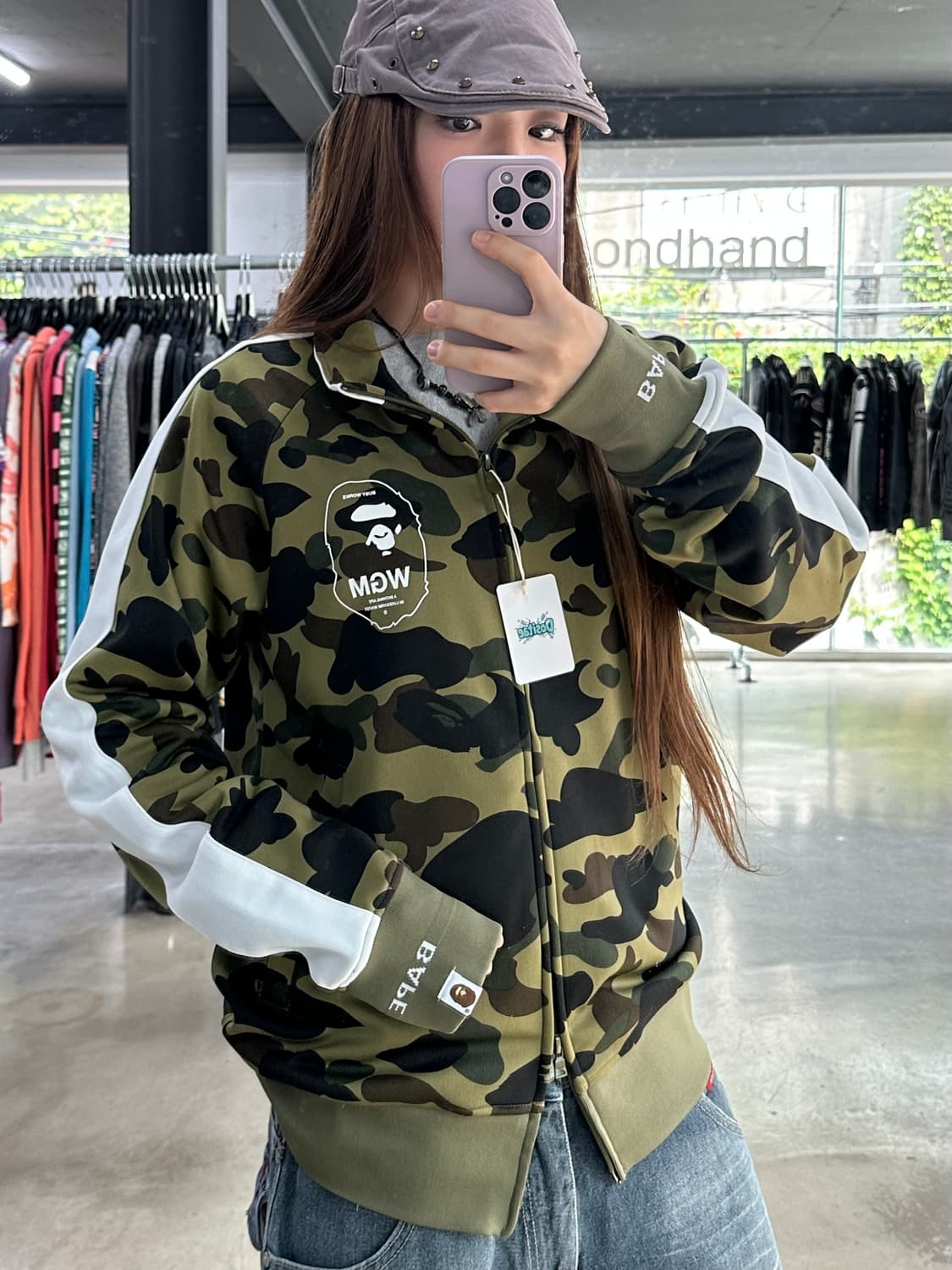 베이프 1st Camo 녹계 져지 트랙탑 상품이미지3